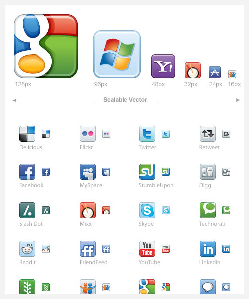 social media icons from icondock