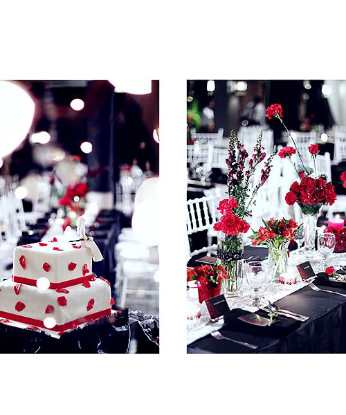 the cake and table set-up