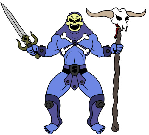 how to draw Skeletor