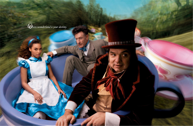 Beyonce, Lyle Lovett and Oliver Platt in Alice in Wonderland