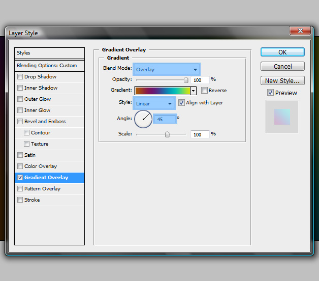 Gradient-Settings - Photoshop Bokeh Tuts