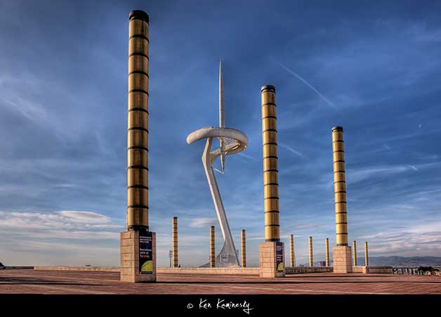 Barcelona-Telefonica-tower-Olympic-garden by Ken Kaminesky